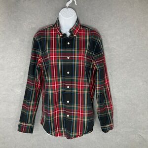 J. Crew Plaid Shirt Stretch Organic Cotton Slim Untucked Button Down‎ Small